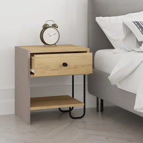 Нощно шкафче в дъбов декор с рафтове Saturne - Marckeric