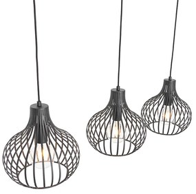 Модерна висяща лампа черна 3-светлина - Saffira