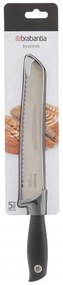 Нож за хляб Brabantia Tasty+ 1001162, 20 см, Закалена стомана, Устойчив на надраскване и корозия, Тъмносив