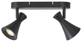 Модерен таванен прожектор черен 2-светлини регулируем - Triangle