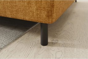 Жълт кадифен разтегателен ъглов диван с място за съхранение (десен ъгъл L форма) Barea – ELTAP