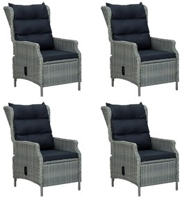 3068783 vidaXL Градински трапезен комплект, 5 части, светлосив
