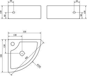 Бял керамичен малък умивалник 33x33 cm Gynt – Sapho