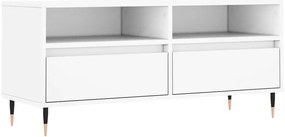 831228 vidaXL ТВ шкаф, бял, 100x34,5x44,5 см, инженерно дърво