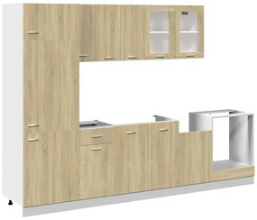 3307655 vidaXL Комплект кухненски шкафове от 8 части "Lyon", дъб Сонома, инженерно дърво