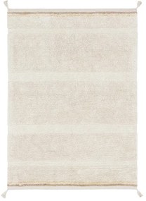 Кремав ръчно изработен памучен килим подходящ за пране 90x130 cm Bloom Natural – Lorena Canals