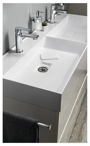 Бял двоен умивалник от отлят мрамор 119x44 cm Godiva – Sapho