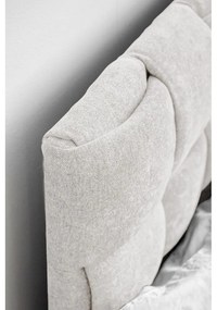 Кремаво двойно легло тапицирано с включена подматрачна рамка 140x200 cm Eve – Miuform