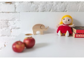 Бяло бюро с основа от ясенова дървесина, дължина 110 cm Luka - Ragaba