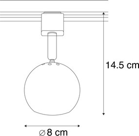 Модерен прожектор за релса черен 1-фазен - Iconic Gissi