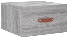 829784 vidaXL Нощно шкафче за стенен монтаж, сив сонома, 35x35x20 см