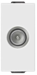 VIMAR 09300.10 Коаксиална TV розетка преходна с мъжки конектор TV-RD-SAT 10db, Бял, 1M  NEVE UP