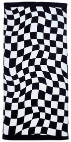Черно-бял памучна плажна кърпа 76x160 cm Checkerboard – Catherine Lansfield