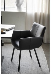 Черни тапицирани трапезни столове в комплект 2 бр. Hinckley – Rowico