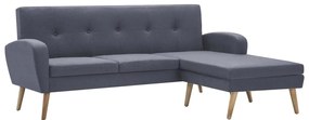 247000 vidaXL Ъглов диван, тапицерия от текстил, 186x136x79 см, светлосив