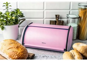 Кутия за хляб Kinghoff KH 1756, 36 см, Лека и здрава конструкция, Стомана, Розов