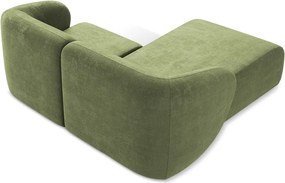 Зелен шенилов ъглов диван (ляв ъгъл) Lani – Makamii