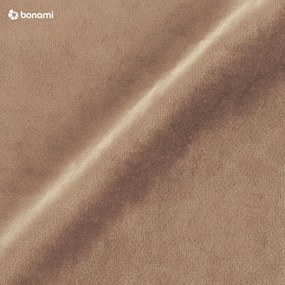 Светлокафяво двойно тапицирано легло с място за съхранение и включена подматрачна рамка 160x200 cm Kiana – Makamii