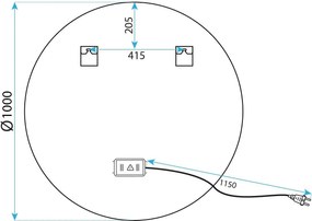 Огледало LED 100cm MMJ BRUSH GOLD
