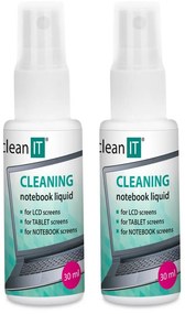 CLEAN IT CL-182 - Почистващ разтвор с кърпа за екрани 2x 30 мм