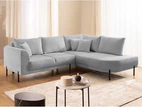 Светлосив шенилов ъглов диван (десен ъгъл/L форма) Mauris – Ropez