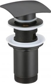 Клик сифон за мивка IC F706 B, преливник, месинг, черен мат, 6.8x10х6.8см