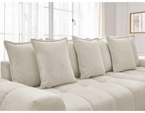 Бял шенилов сгъваем/с място за съхранение ъглов диван (десен ъгъл) Everest – Bobochic Paris