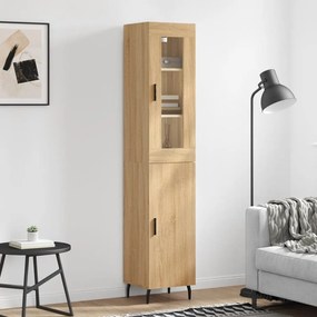 3199188 vidaXL Висок шкаф, сонома дъб, 34,5x34x180 см, инженерно дърво