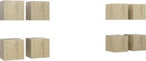 3079054 vidaXL ТВ шкафове за стенен монтаж, 8 бр, дъб сонома, 30,5x30x30 см