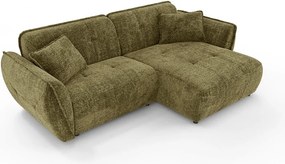 Зелен шенилов ъглов диван (десен ъгъл) Nelia – Ropez