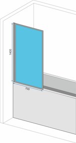 Параван за вана Rea Lagos-1 Fix 70 Black