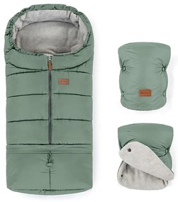 PETITE&MARS - Детски спален чувал 3в1 JIBOT + ръкавици JASIE зелено