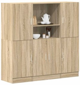3324153 vidaXL Комплект кухненски шкафове 3 части сонома дъб инженерно дърво