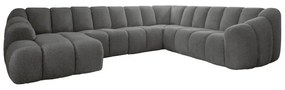 Сив ъглов диван (десен ъгъл/U форма) Shell – Miuform