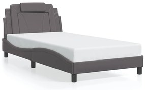 3208078 vidaXL Рамка за легло Viana без матрак, сива, 100x200 см, изкуствена кожа