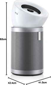 Пречиствател за въздух Dyson Purifier Big+Quiet Formaldehyde BP02 304511-01, 50W, 100 м2, 90 l/s, 10 скорости, 2 въздушни потока, LCD дисплей, Тиха работа, Бял/сребрист
