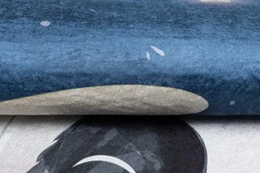 Детски килим с мотив на панда на луната Ширина: 120 см | Дължина: 170 см