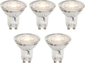 Комплект от 5 GU10 50мм димируеми LED крушки - Регулируема цветна температура 2200-3000K, 4.9W 400 lm