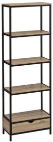 Черна естествена етажерка от дъб 60x180 cm Urban - Casa Selección
