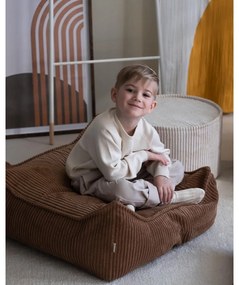 Кафяв детски пуф от рипсено кадифе Square – Wigiwama