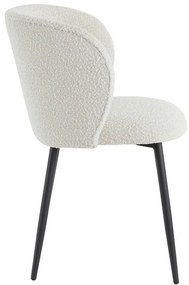 Бял тапициран трапезен стол Elyna – Light &amp; Living