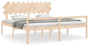 3195566 vidaXL Легло за възрастни с табла, 200x200 см, масивно дърво