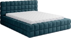 Синьо тапицирано двойно легло с място за съхранение и включена подматрачна рамка 140x200 cm Dizzle – ELTAP