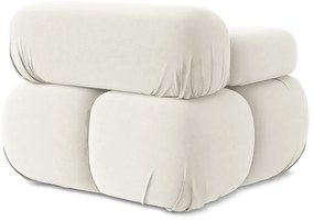 Бял кадифен модул за диван (ляв ъгъл) Lokua – Makamii