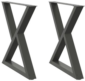 4012726 vidaXL Крака за трапезна маса, 2 бр., антрацит, 70x(72-73,3) см, стомана