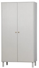 Светлосив гардероб от борова дървесина 100x195 cm Madu - WOOOD