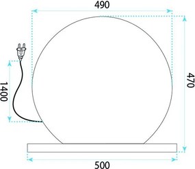 Огледало LED HOLLYWOOD L. Gold 50 cm