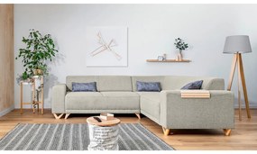 Бежов разтегателен/с място за съхранение ъглов диван (десен ъгъл/L форма) Classy Sophie – Miuform