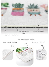 Бели кадифени постелки за баня в комплект от 2 бр. 60x100 cm Succulent – Mila Home