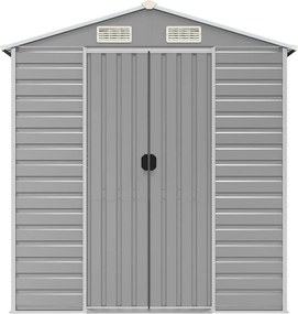 Градинска барака светлосива 191x300x198 см поцинкована стомана